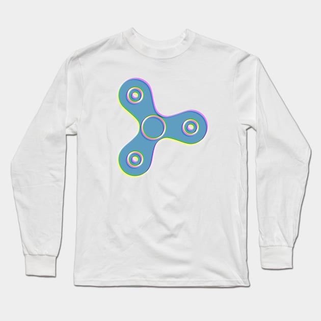 Fidget Spinner - CMYK Long Sleeve T-Shirt by Introvert